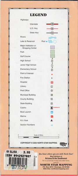 Street Map of Laughlin & Bullhead City Plus Colorado River Recreation Including Needles, Fort Mohave Mesa, and Mohave Valley