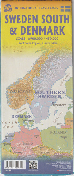 Denmark & Southern Sweden Travel Reference Map 1:450K/900K (Stockholm Region, Gamla Stan) - Wide World Maps & MORE!