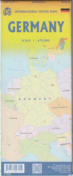 Germany Travel Reference Map (Waterproof) 1:675,000 - Wide World Maps & MORE!