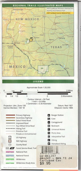 Carlsbad Caverns National Park, New Mexico (Trails Illustrated Map #247)