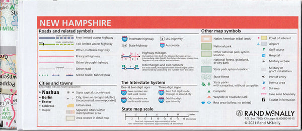 Easy To Read! New Hampshire & Vermont State Map - Wide World Maps & MORE!