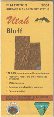Bluff, Utah, Surface Management Status 1:100,000-Scale Topographic Map - Wide World Maps & MORE!