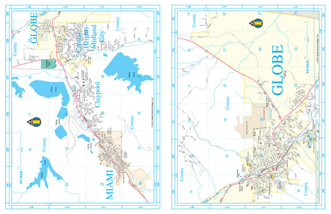 Street Map of Globe, Miami, Claypool, & Central Heights-Midland City - Wide World Maps & MORE!