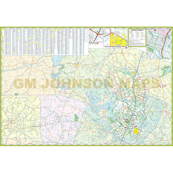 San Antonio – Austin & the Hill Country, Texas Regional Map [Map] GM Johnson - Wide World Maps & MORE!