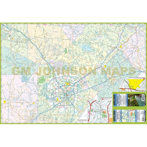San Antonio – Austin & the Hill Country, Texas Regional Map [Map] GM Johnson - Wide World Maps & MORE!
