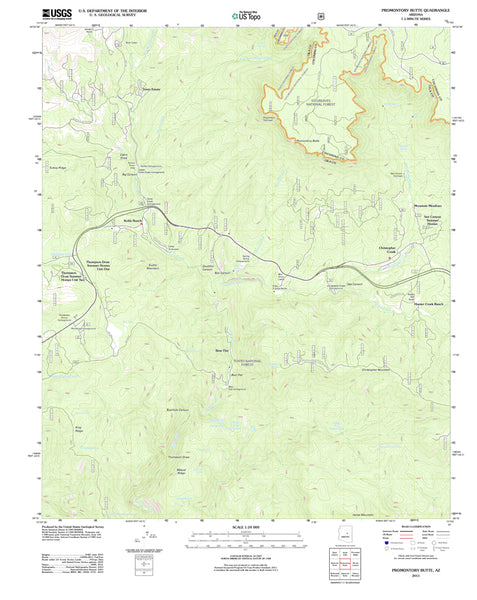 Promontory Butte, Arizona (US Topo 7.5'×7.5' Topographic Quadrangle) - Wide World Maps & MORE!