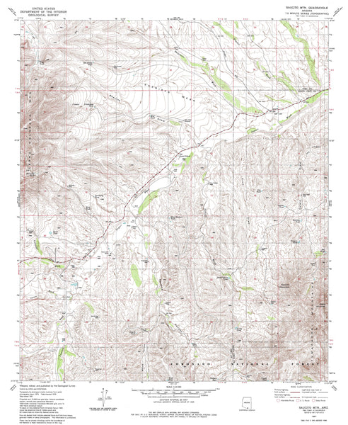 Saucito Mountain, Arizona (7.5'×7.5' Topographic Quadrangle) - Wide World Maps & MORE!
