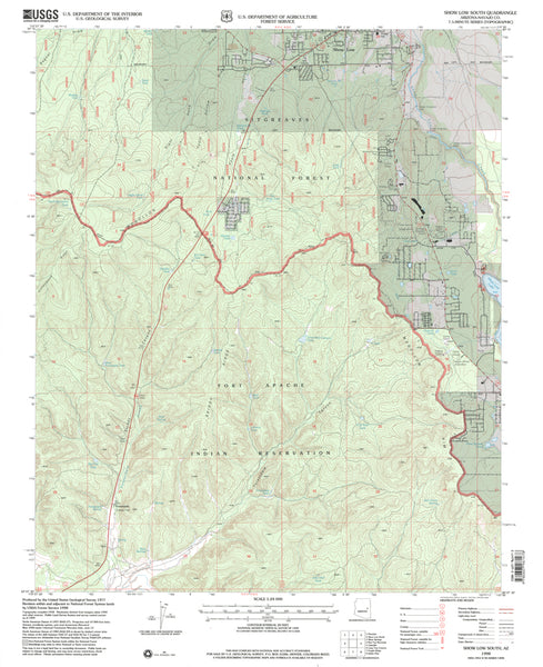 SHOW LOW SOUTH, AZ (7.5'×7.5' Topographic Quadrangle) - Wide World Maps & MORE! - Map - Wide World Maps & MORE! - Wide World Maps & MORE!