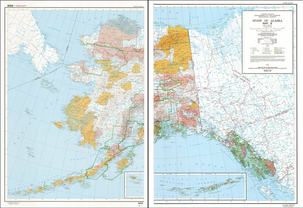 State of Alaska, Map B: Base Map with Highways and Contours - Wide World Maps & MORE!