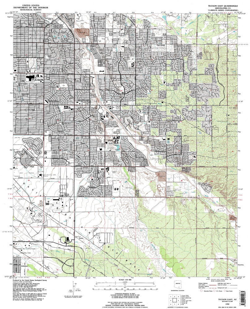 TUCSON EAST, Arizona 7.5' - Wide World Maps & MORE!