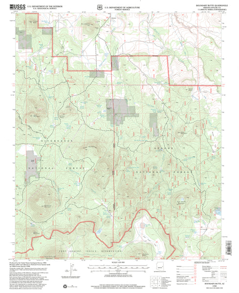 Boundary Butte, Arizona (7.5'×7.5' Topographic Quadrangle) - Wide World Maps & MORE!