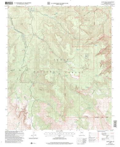 Aztec Peak, Arizona (7.5'×7.5' Topographic Quadrangle) - Wide World Maps & MORE!