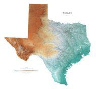 Texas Topographic Wall Map by Raven Maps, Print on Paper (Non-Laminated) - Wide World Maps & MORE! - Map - Raven Maps & Images - Wide World Maps & MORE!