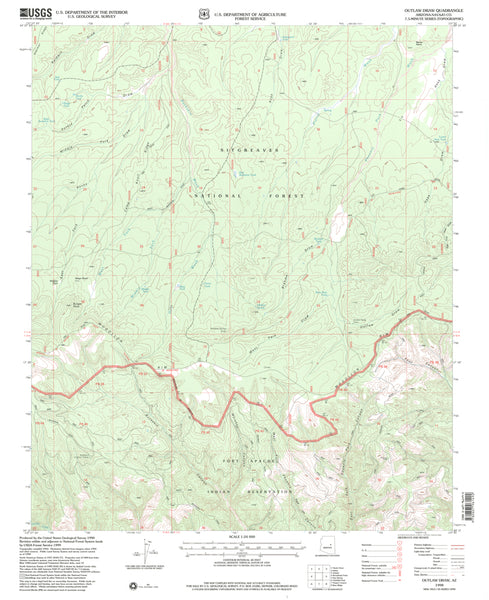 Outlaw Draw, Arizona (7.5'×7.5' Topographic Quadrangle) - Wide World Maps & MORE!