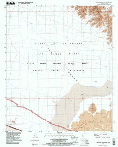 PARADISE CANYON, Arizona-Sonora (7.5'×7.5' Topographic Quadrangle) - Wide World Maps & MORE! - Map - Wide World Maps & MORE! - Wide World Maps & MORE!