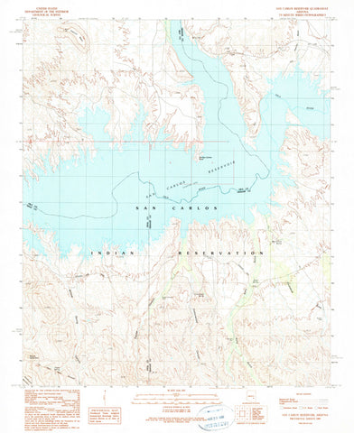 SAN CARLOS RESERVOIR, Arizona (7.5'×7.5' Topographic Quadrangle) - Wide World Maps & MORE! - Map - Wide World Maps & MORE! - Wide World Maps & MORE!