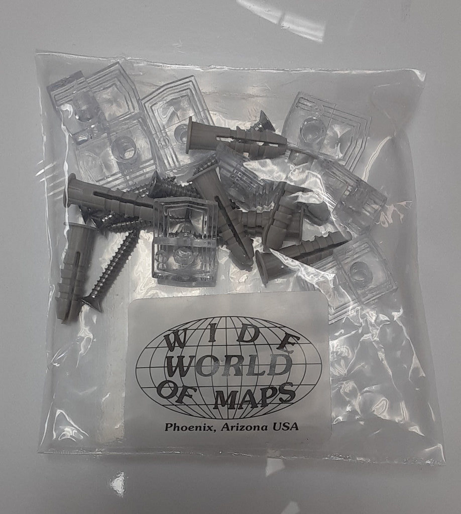 8 Pack of Crystal Clear Ribbed Mirror Clips for Dry Walls (Size: 1 Pack, Model: Tools, Hardware, & Office Supplies) - Wide World Maps & MORE!