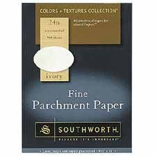 Southworth Color + Textures Collection&trade; Fine Parchment Paper, 8 1/2in. x 11in., 24 Lb., Ivory, Pack Of 80 - Wide World Maps & MORE! - Office Product - Southworth - Wide World Maps & MORE!