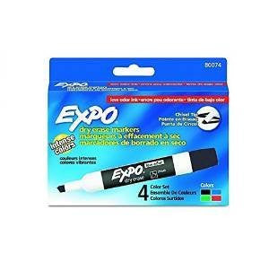 6 Pack NEWELL CORPORATION MARKER EXPO 2 DRY ERASE 4 COLOR - Wide World Maps & MORE! - Office Product - Expo - Wide World Maps & MORE!