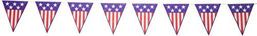 Patriotic Spirit of America Pennant Banner 10in. X 12ft - Wide World Maps & MORE! - Kitchen - Beistle - Wide World Maps & MORE!