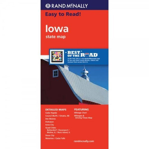 Rand McNally Easy To Read: Iowa State Map - Wide World Maps & MORE! - Book - Rand McNally and Company (COR) - Wide World Maps & MORE!