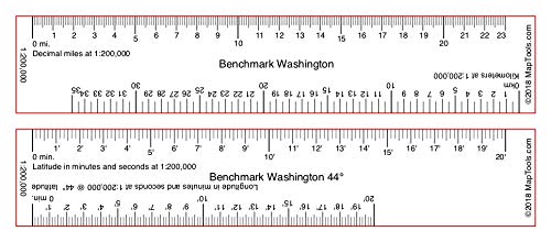MapTools Ruler Set for Benchmark Road & Recreation Atlas - Washington - Wide World Maps & MORE! - Sports - MapTools - Wide World Maps & MORE!