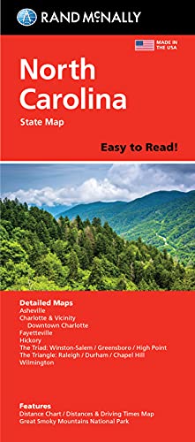 Rand McNally Easy To Read Folded Map: North Carolina State Map - Wide World Maps & MORE!