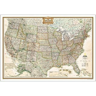 United States of America Executive Political Enlarged Wall Map Dry Erase Ready-to-Hang - Wide World Maps & MORE! - Map - National Geographic Maps - Wide World Maps & MORE!