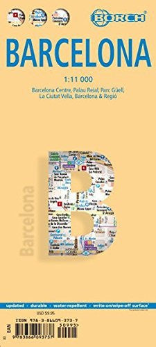 Laminated Barcelona Map by Borch (English Edition) - Wide World Maps & MORE! - Book - Borch - Wide World Maps & MORE!