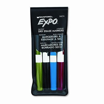 Dry Erase Markers, Fine Point, Assorted, 4/Set [Set of 2] - Wide World Maps & MORE! - Office Product - Expo - Wide World Maps & MORE!