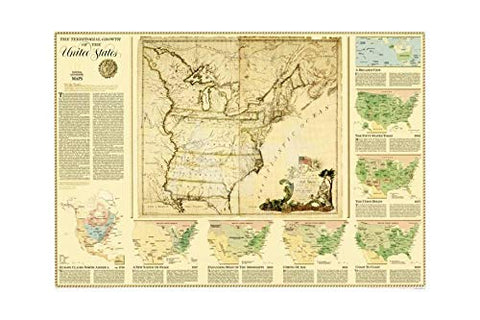 The Territorial Growth of the United States Ready-to-Hang - Wide World Maps & MORE! - Map - National Geographic Maps - Wide World Maps & MORE!