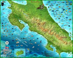 Colorful Costa Rica Wall Map - 32" x 40" - Wide World Maps & MORE! - Office Product - CompArt Maps - Wide World Maps & MORE!