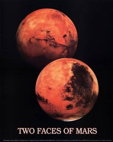 Two Faces of Mars Poster - Wide World Maps & MORE! - Book - Wide World Maps & MORE! - Wide World Maps & MORE!