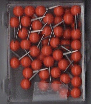 1/4 Inch Map Tacks - Orange - Wide World Maps & MORE! - Office Product - Moore - Wide World Maps & MORE!