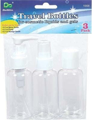 DDI - Travel Bottles 3 Pk (1 pack of 12 items) - Wide World Maps & MORE! - Single Detail Page Misc - DDI - Wide World Maps & MORE!
