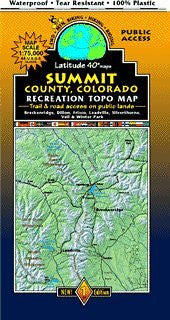 Summit County Mountain Bike and Hiking Topo Map - Wide World Maps & MORE! - Map - Latitude 40° - Wide World Maps & MORE!