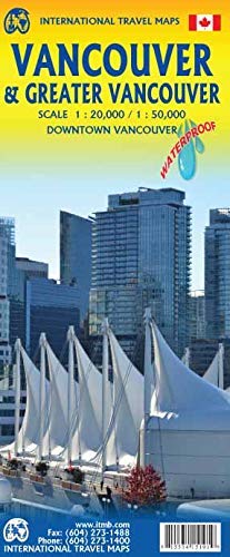 Waterproof Vancouver & Greater Vancouver with Downtown Vancouver - Wide World Maps & MORE! - Map - ITMB Publishing - Wide World Maps & MORE!
