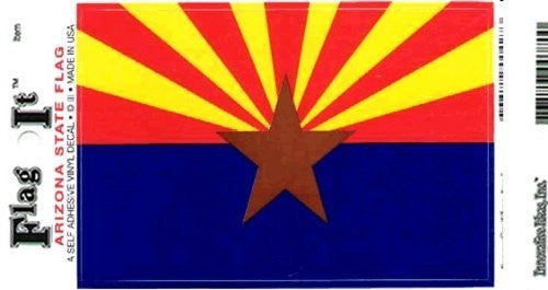 Arizona State Flag 6 Self Adhesive Vinyl Decals - Wide World Maps & MORE! - Sticker - Flag-It Stickers - Wide World Maps & MORE!