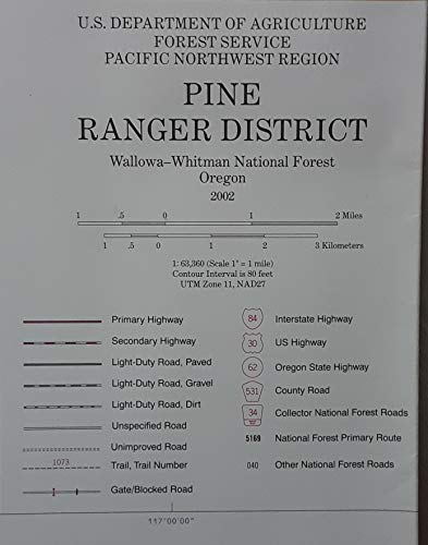 Pine Ranger District Map - Wallowa Witman National Forest - Wide World Maps & MORE! - Book - Wide World Maps & MORE! - Wide World Maps & MORE!