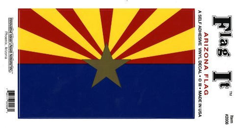 Arizona Flag: A Self Adhesive Vinyl Decal [Enlarged] - Wide World Maps & MORE! - Automotive Parts and Accessories - Flag It - Wide World Maps & MORE!