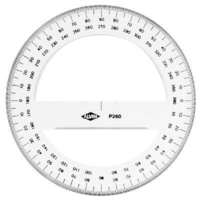 Alvin 6" Circular Protractor - Wide World Maps & MORE! - Home Improvement - Alvin - Wide World Maps & MORE!