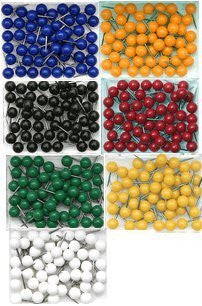 1/4 Inch Map Tacks - Complete Set of All 7 Colors - Wide World Maps & MORE! - Office Product - Moore - Wide World Maps & MORE!