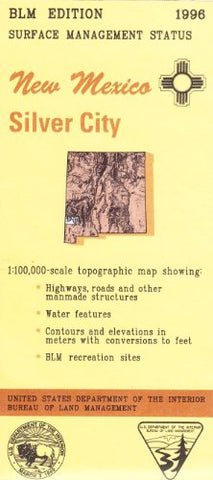 Silver City New Mexico 1:100,000 Scale Topo Map Surface Management BLM 30x60 Minute Quad - Wide World Maps & MORE!