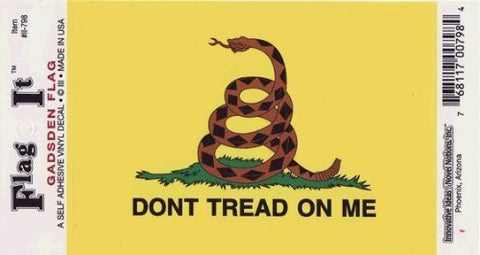Gadsden Flag 6 Self Adhesive Vinyl Decals - Wide World Maps & MORE! - Sticker - Flag-It Stickers - Wide World Maps & MORE!