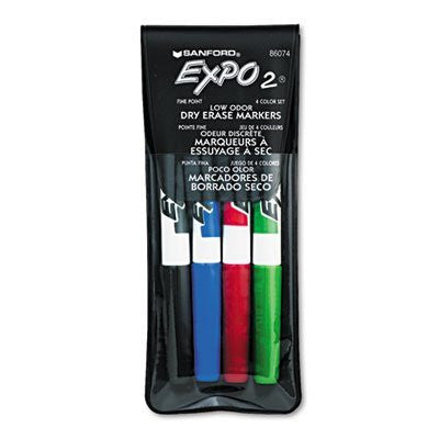 EXPO Products - EXPO - Low Odor Dry Erase Marker, Fine Point, Assorted, 4/Set - Sold As 1 Set - Ideal for classrooms, offices and homes. - Consistent marking, bold color and great erasability. - Quick-drying. - For use on whiteboards and glass. - - Wide World Maps & MORE! - Office Product - Expo - Wide World Maps & MORE!