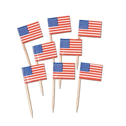 Pkgd U S Flag Picks Party Accessory (1 Count) (50/pkg) - Wide World Maps & MORE! - Kitchen - Beistle - Wide World Maps & MORE!
