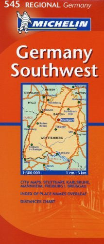 Michelin Map Germany Southwest 545 (Maps/Regional (Michelin)) - Wide World Maps & MORE! - Book - Wide World Maps & MORE! - Wide World Maps & MORE!