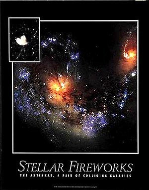 Stellar Fireworks: The Antennae, A Pair of Colliding Galaxies Gloss Laminated - Wide World Maps & MORE! - Book - Wide World Maps & MORE! - Wide World Maps & MORE!