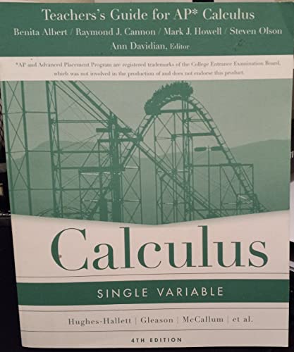 AP Correlation Guide & Teacher's Resource Manual to accompany Hughes-Hallett Calc 4e - Wide World Maps & MORE!