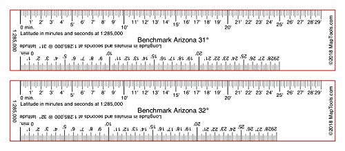 MapTools Ruler Set for Benchmark Road & Recreation Atlas - Arizona - Wide World Maps & MORE! - Sports - MapTools - Wide World Maps & MORE!
